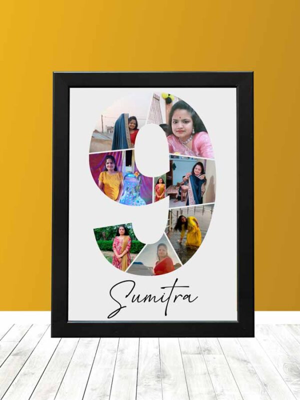 Number 9 Photo Collage Frame