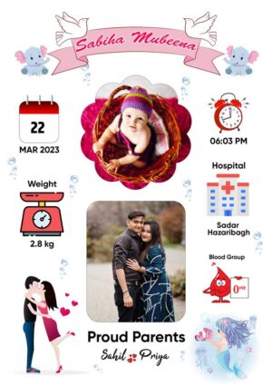 Personalised Baby Birth Frame