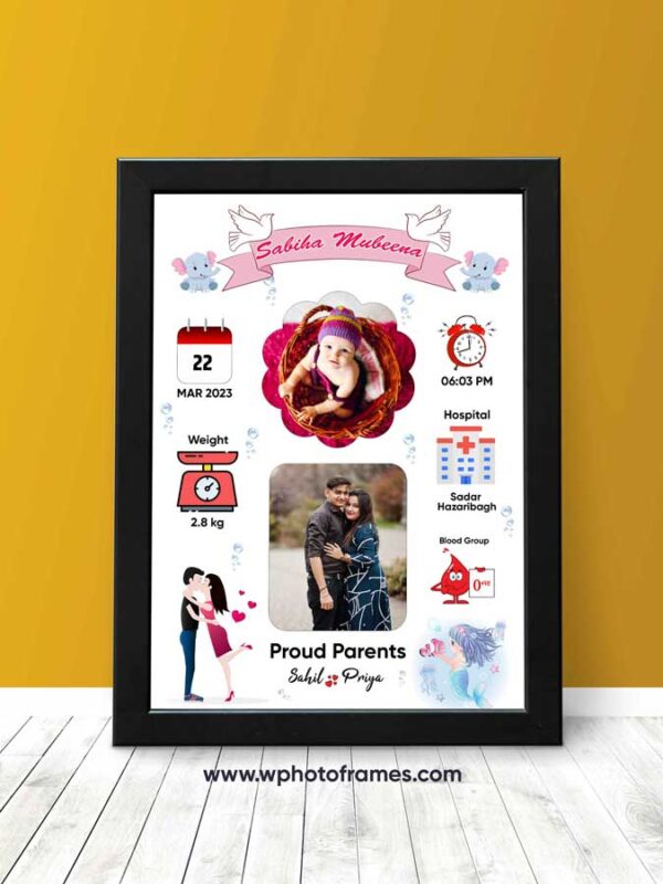 Personalised Baby Birth Frame