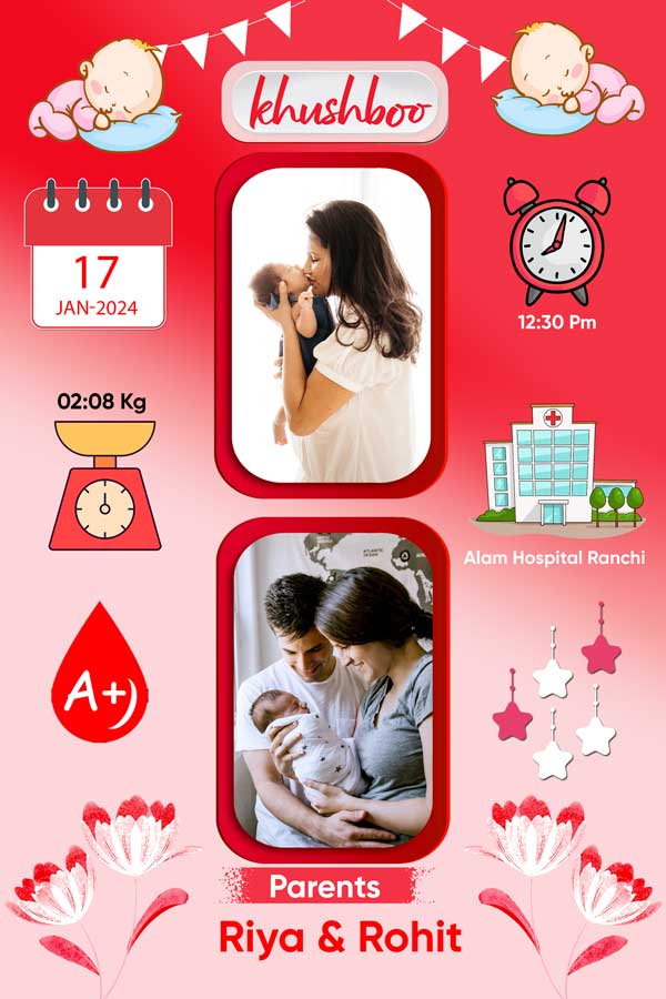 Customised Baby Birth Frame - Image 3