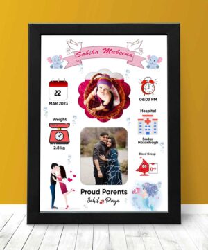 Customised Baby Birth Photoframe Design 2