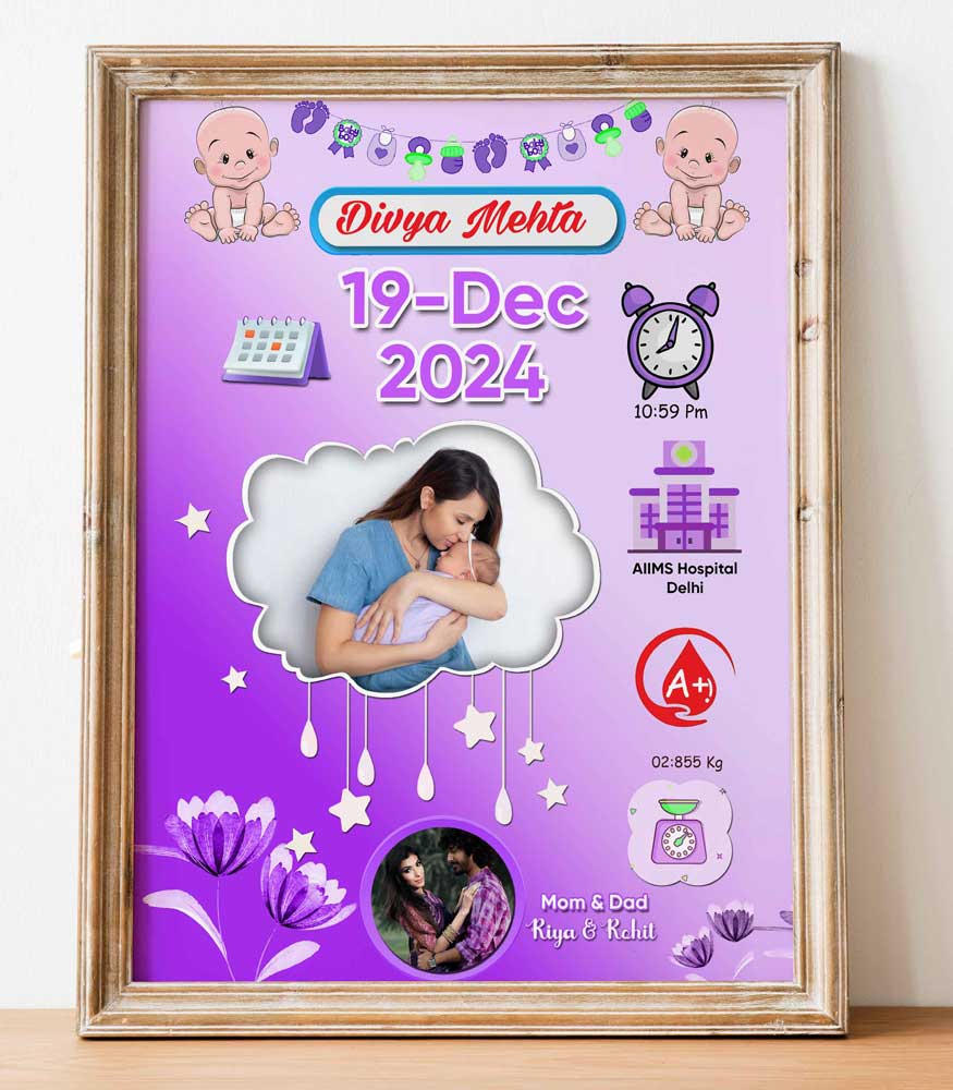 Personalised Baby Birth Frame - Image 4