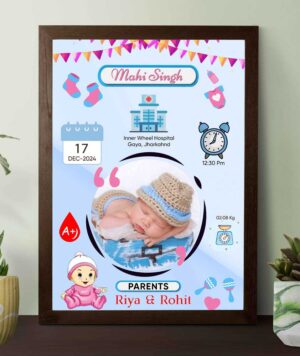 Customised Baby Birth Photoframe Design 7