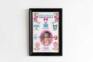 Customised Baby Birth Photoframe Design 6