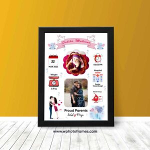 Customised Baby Birth Photoframe Design 2
