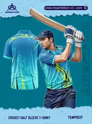 Blue Sports Half Sleeve Jersey Personalised Name and Number