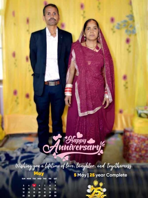 Happy Anniversary Calender Single Photo Watrproof